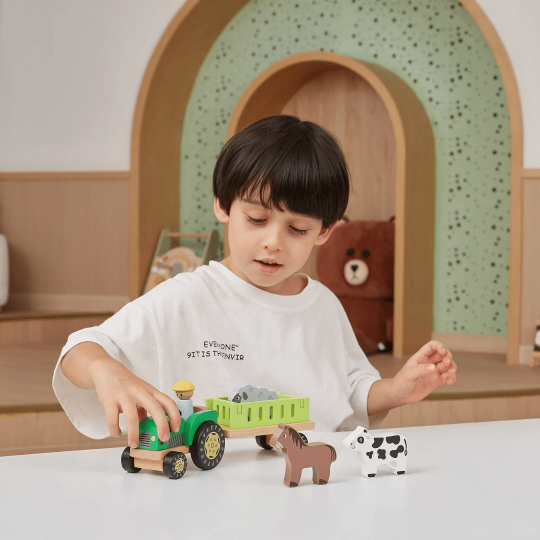 Viga Wooden Farm & Tractor Set