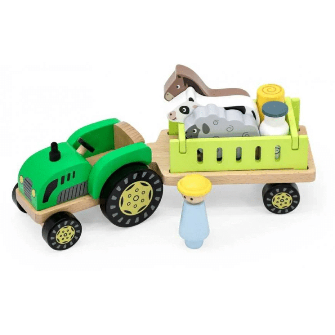Viga Wooden Farm & Tractor Set
