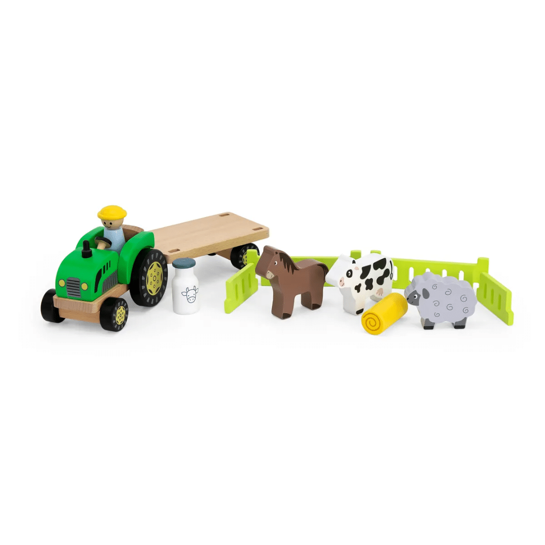 Viga Wooden Farm & Tractor Set