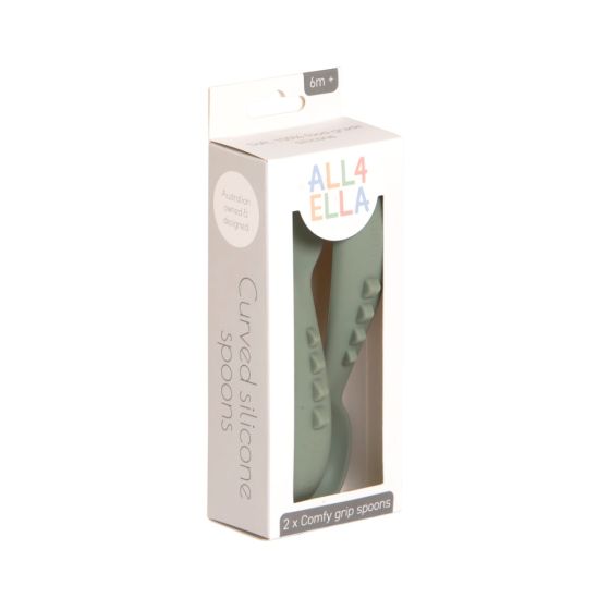 All4Ella Comfy Grip Silicone Spoons - 2 pack
