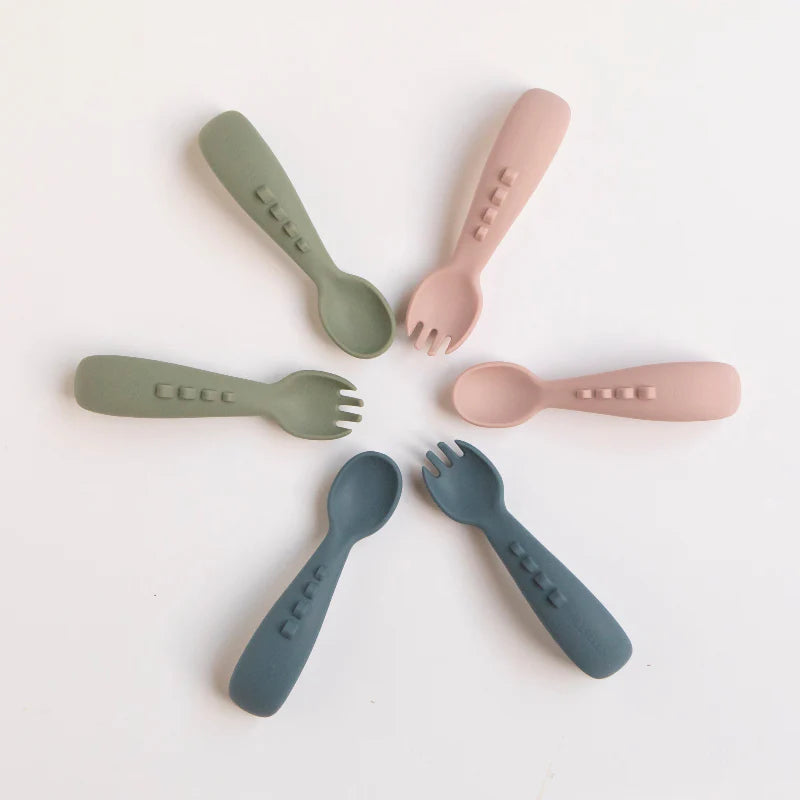 All4Ella Comfy Grip Silicone Spoons - 2 pack