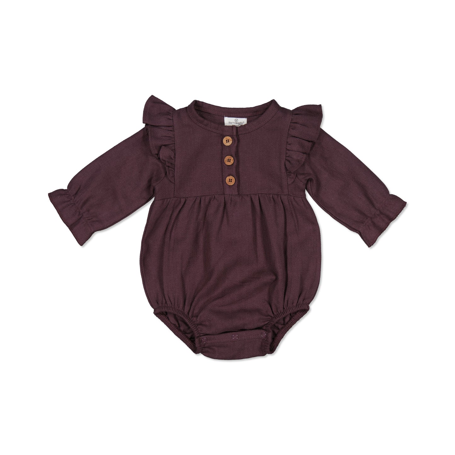 Burrow & Be Hazel Romper - Herringbone Plum