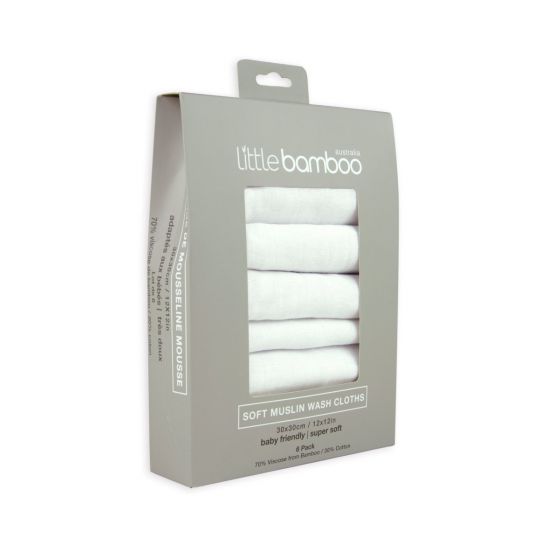 Little Bamboo Muslin Washers - 6 pack