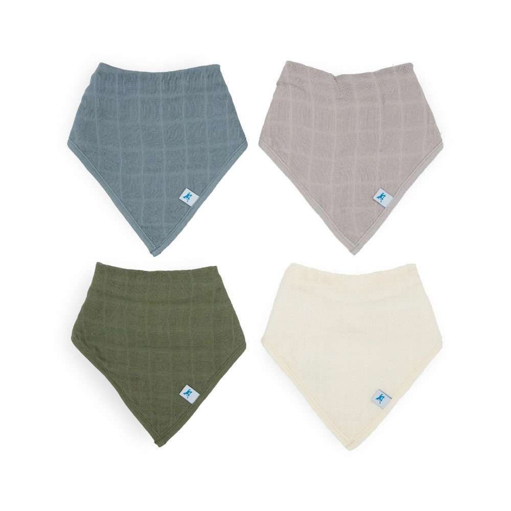 Little Unicorn Muslin Fleece Bandana Bib - 4 pack