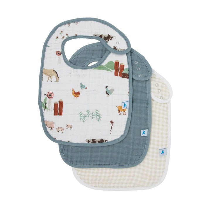 Little Unicorn Classic Muslin Bib - 3 pack