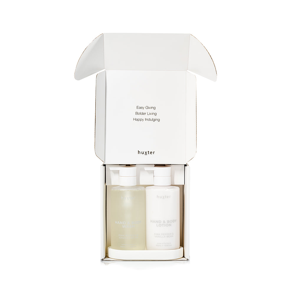 Huxter Limited Edition Wash & Lotion Gift Set - Pink Pepper & Vanilla Bean