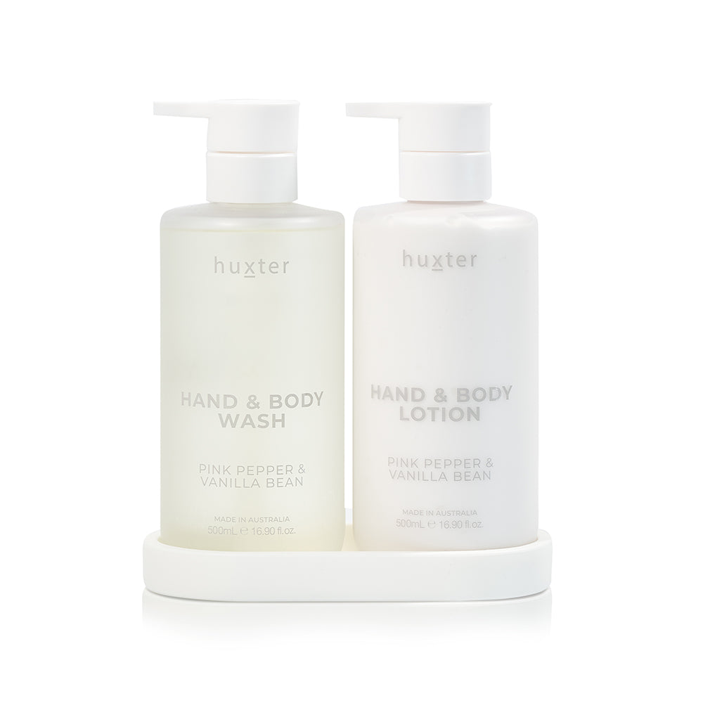 Huxter Limited Edition Wash & Lotion Gift Set - Pink Pepper & Vanilla Bean