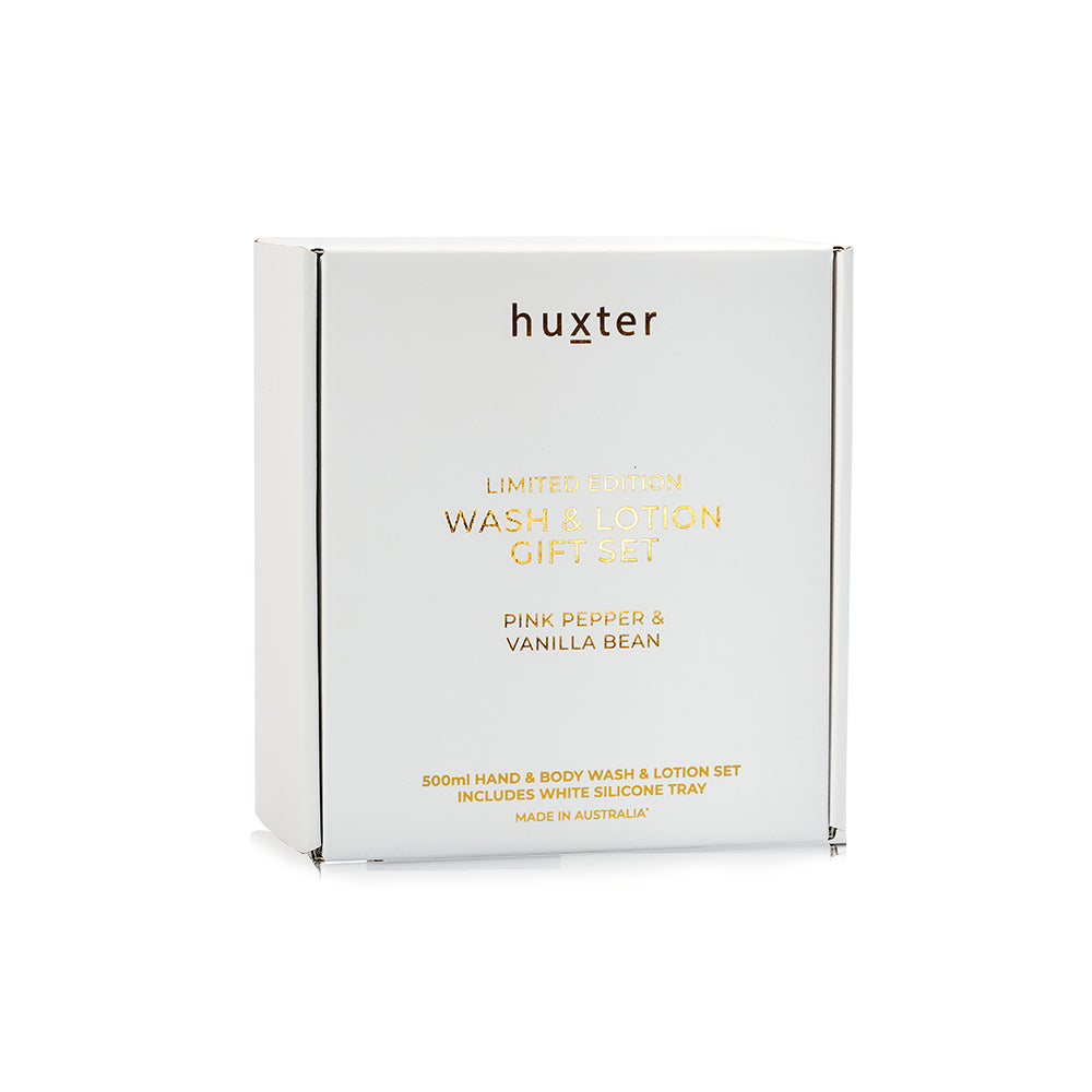 Huxter Limited Edition Wash & Lotion Gift Set - Pink Pepper & Vanilla Bean