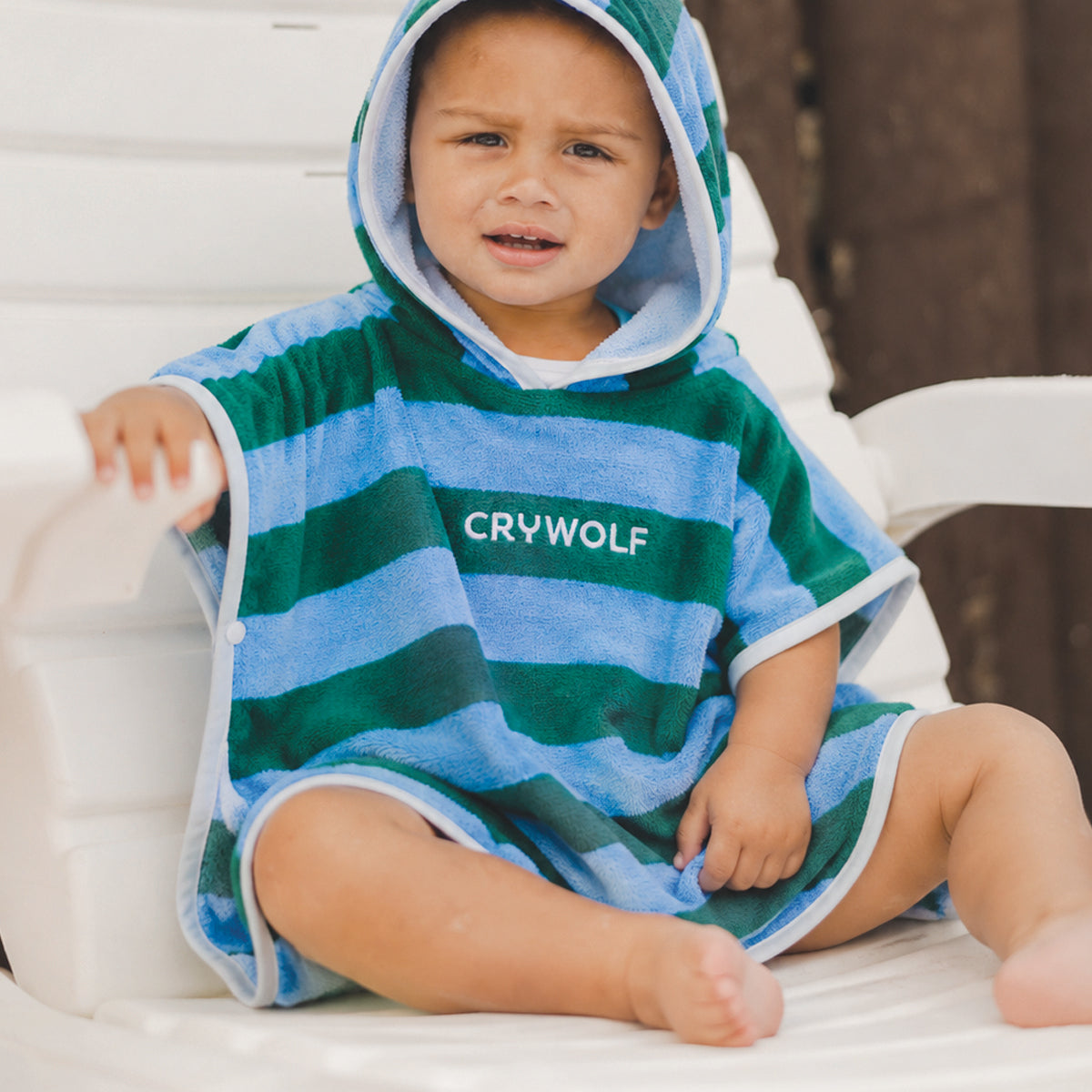 Crywolf Baby Hooded Towel - Deck Stripe