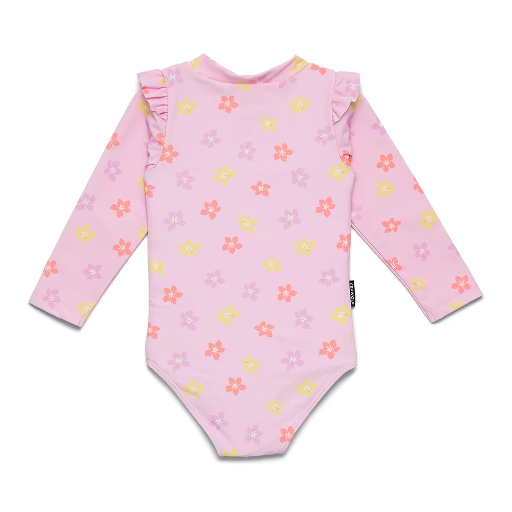 Crywolf Baby Long Sleeve Swimsuit - Hibiscus Bloom