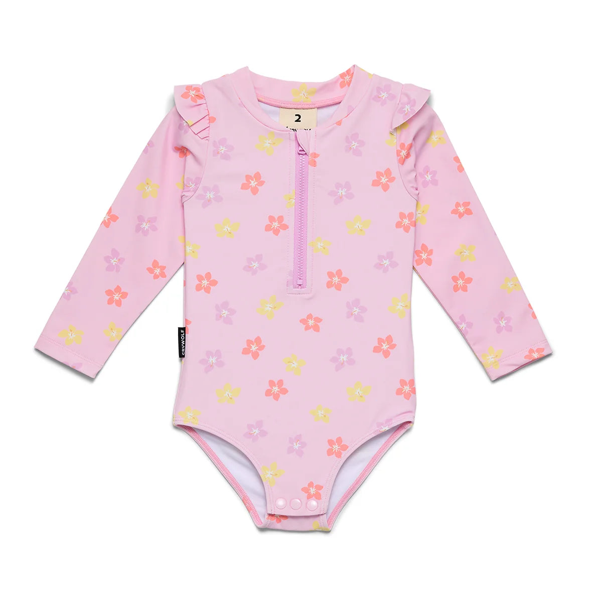 Crywolf Baby Long Sleeve Swimsuit - Hibiscus Bloom