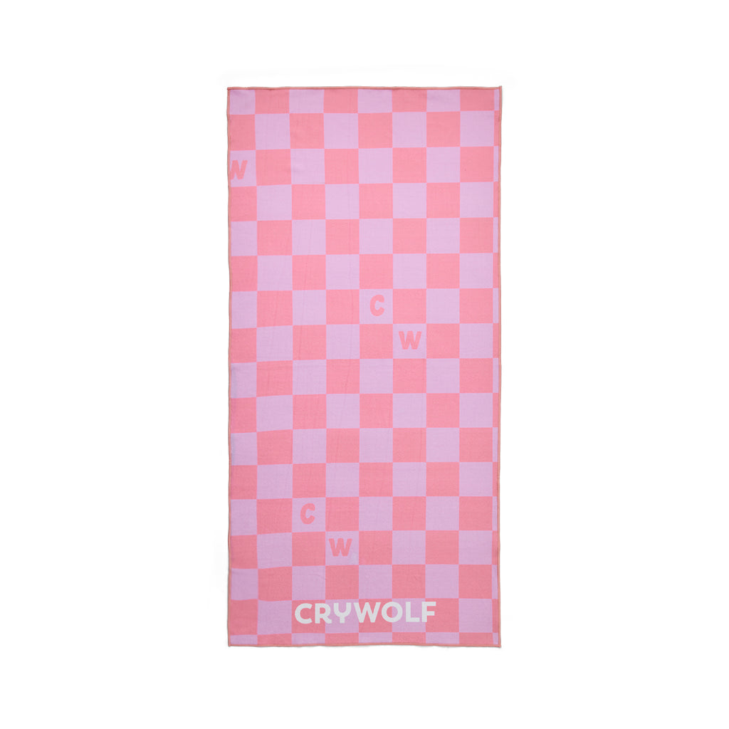 Crywolf Rapid Dry Towel - Flamingo Check