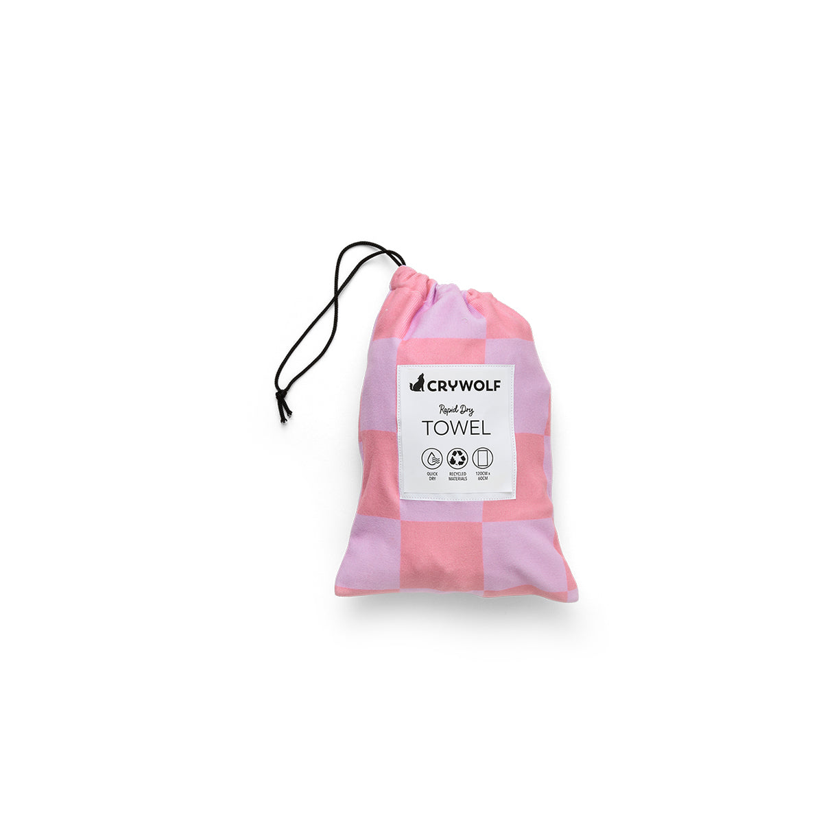 Crywolf Rapid Dry Towel - Flamingo Check