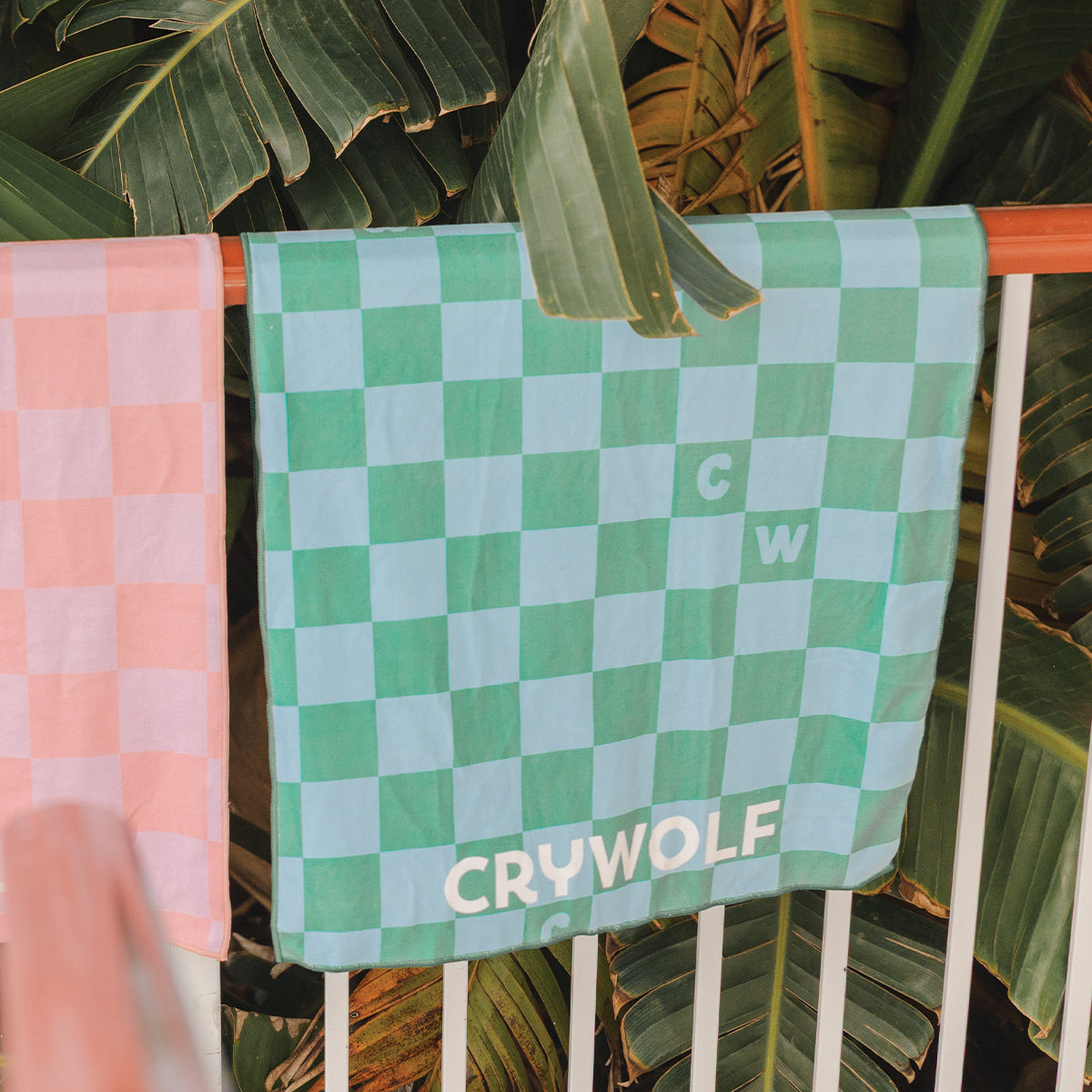 Crywolf Rapid Dry Towel - Sea Green Check