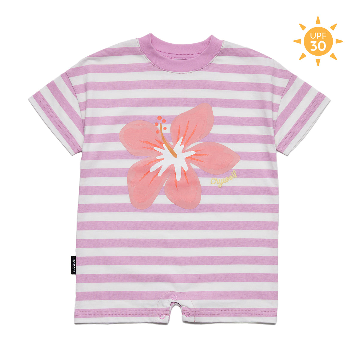 Crywolf Sun Smart Romper - Hibiscus Stripe