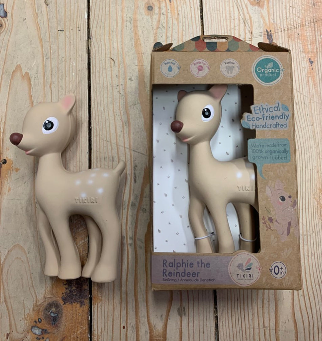 Tikiri Collection Ralphie the Reindeer Bath Toy & Rattle