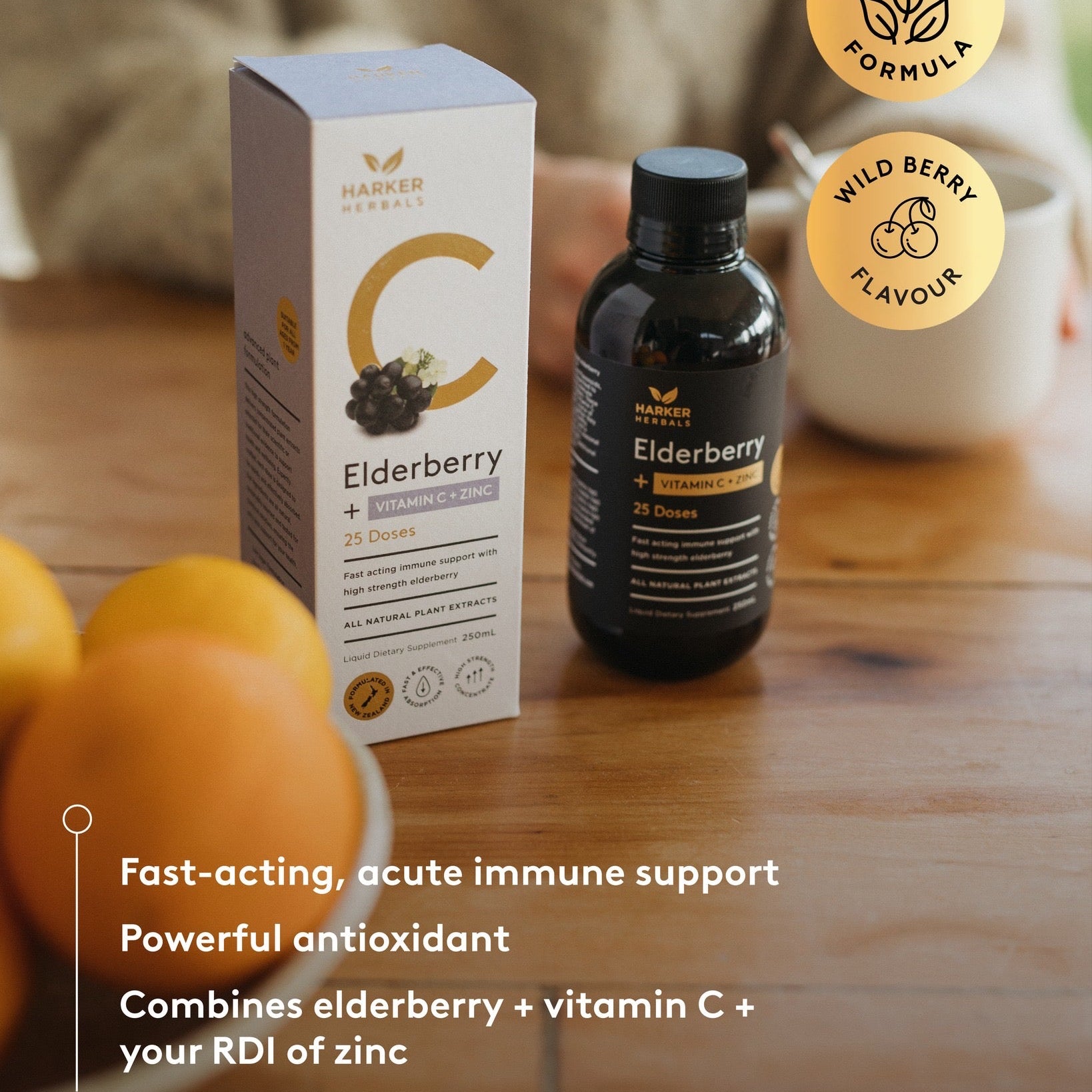Harker Herbals Be Well Vitamin C + Elderberry + Zinc