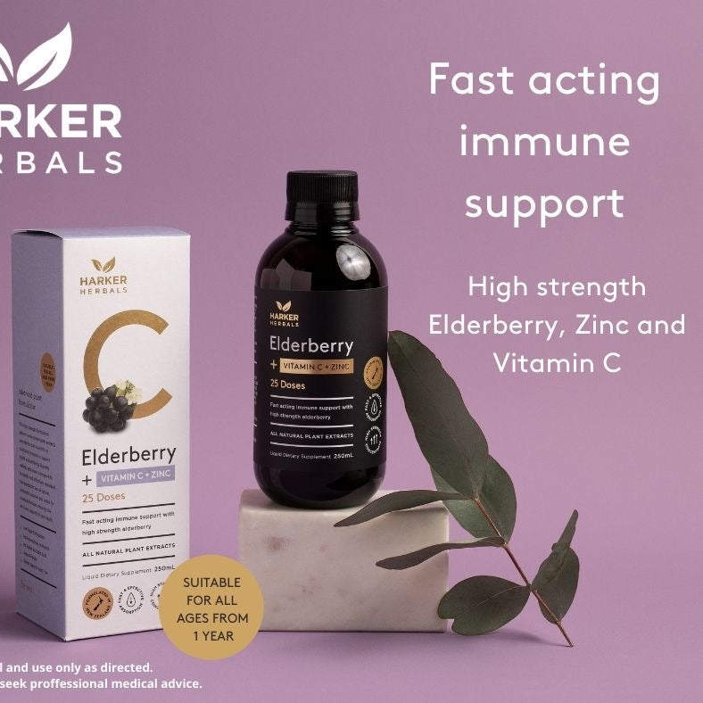 Harker Herbals Be Well Vitamin C + Elderberry + Zinc