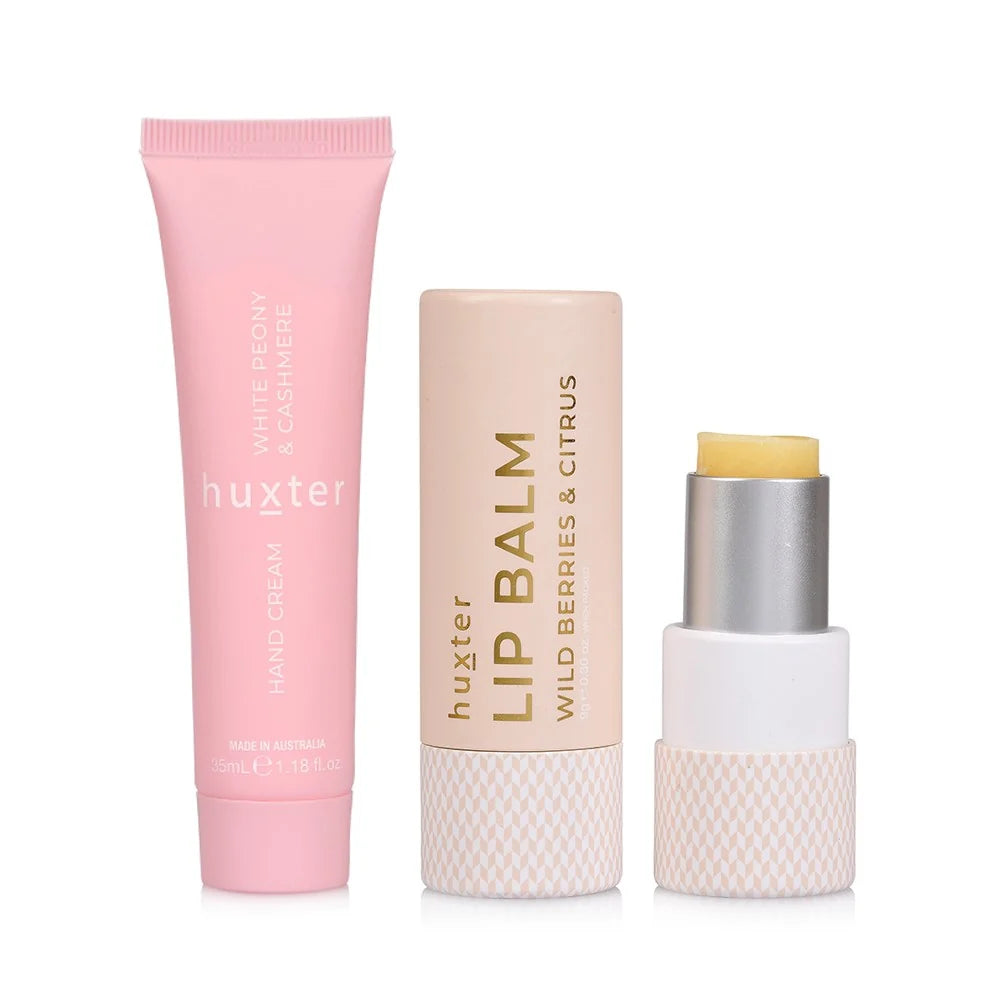Huxter Lip & Hand Cream Duo - Pink & White Peony & Cashmere