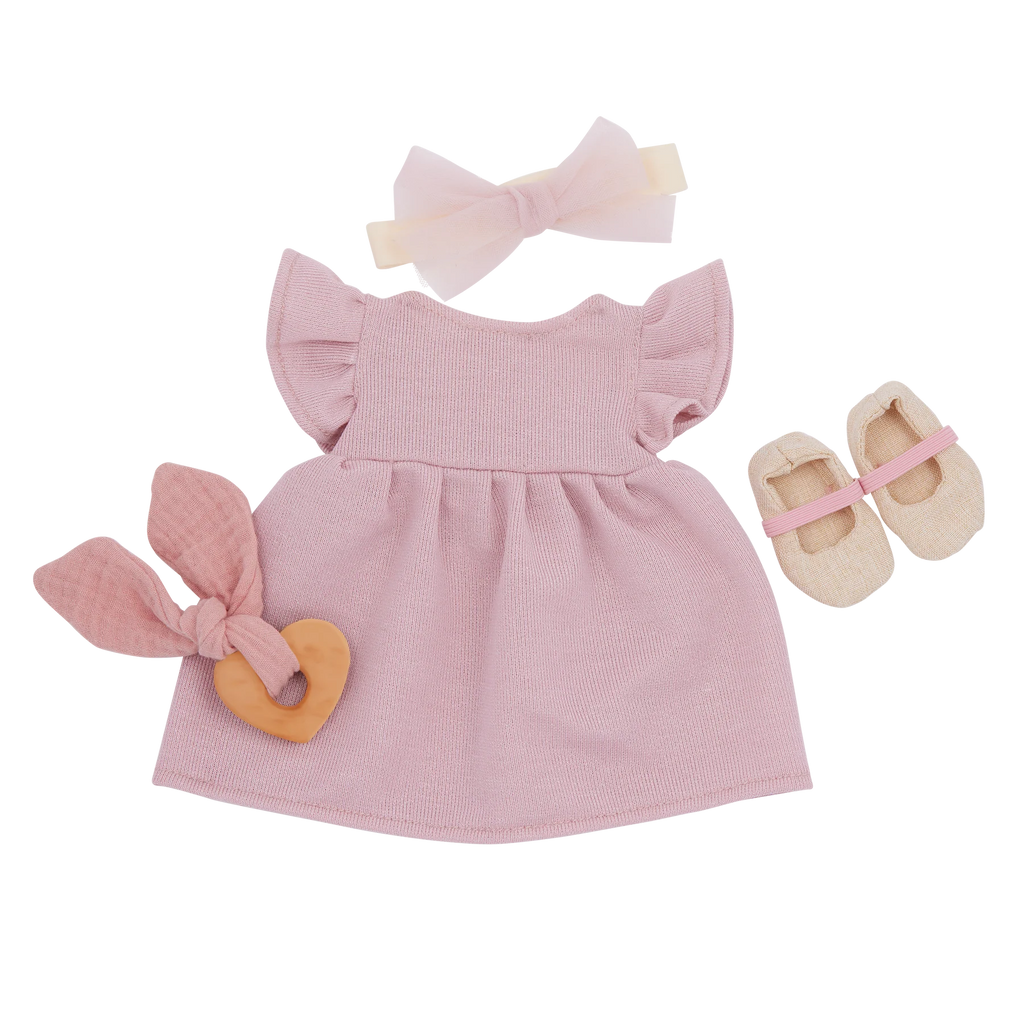 LullaBaby 14" Doll - Pink Dress Clothing Set