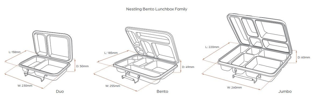 Nestling Stainless Steel Jumbo Bento Lunchbox