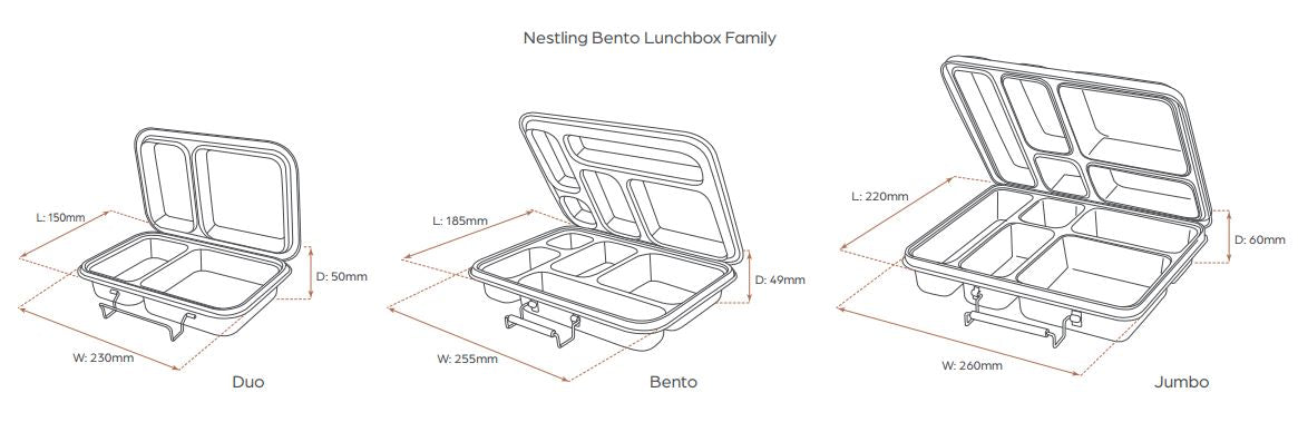 Nestling Stainless Steel Jumbo Bento Lunchbox
