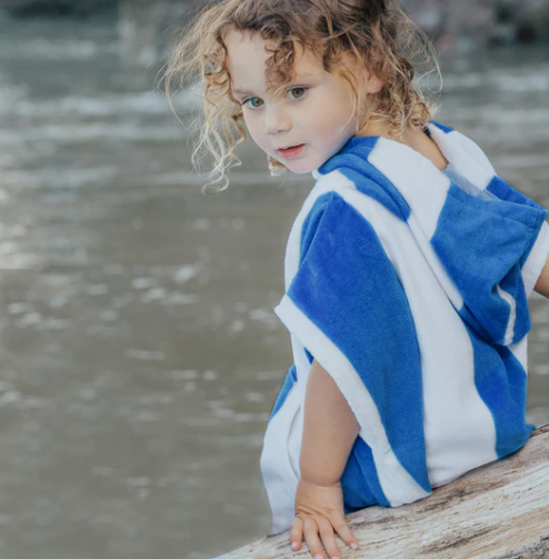 Crywolf Hooded Towel - Deep Sea Stripe