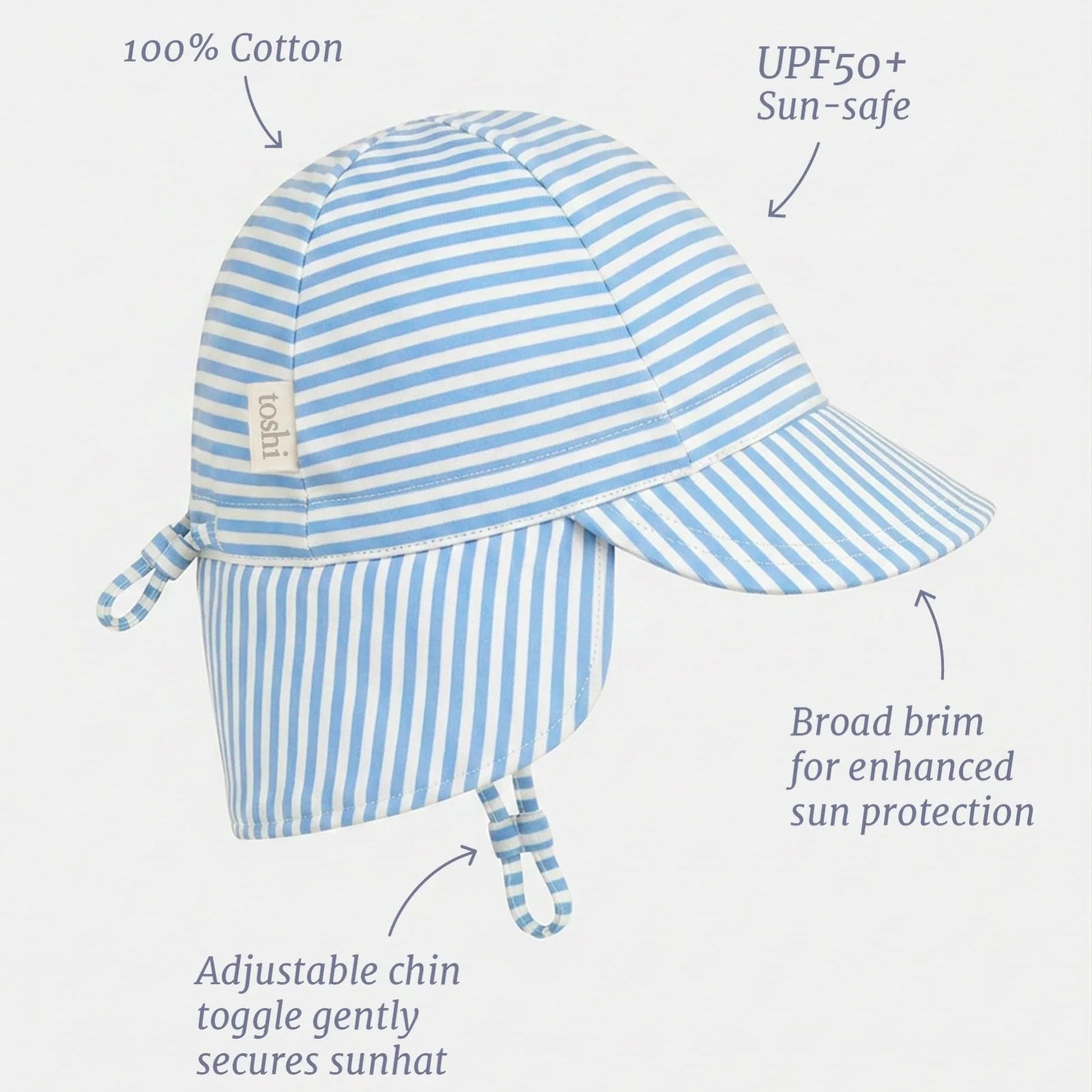 Toshi Baby Flap Hat - Stripes