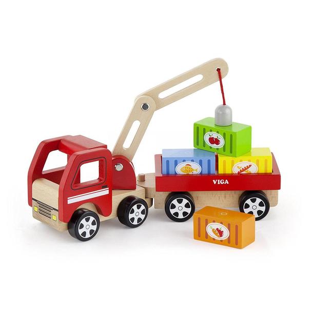 Viga Wooden Crane Truck & Trailer