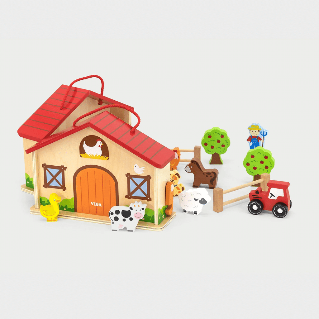 Viga Wooden Farm Barn Playset