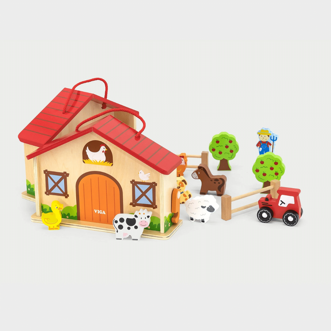 Viga Wooden Farm Barn Playset
