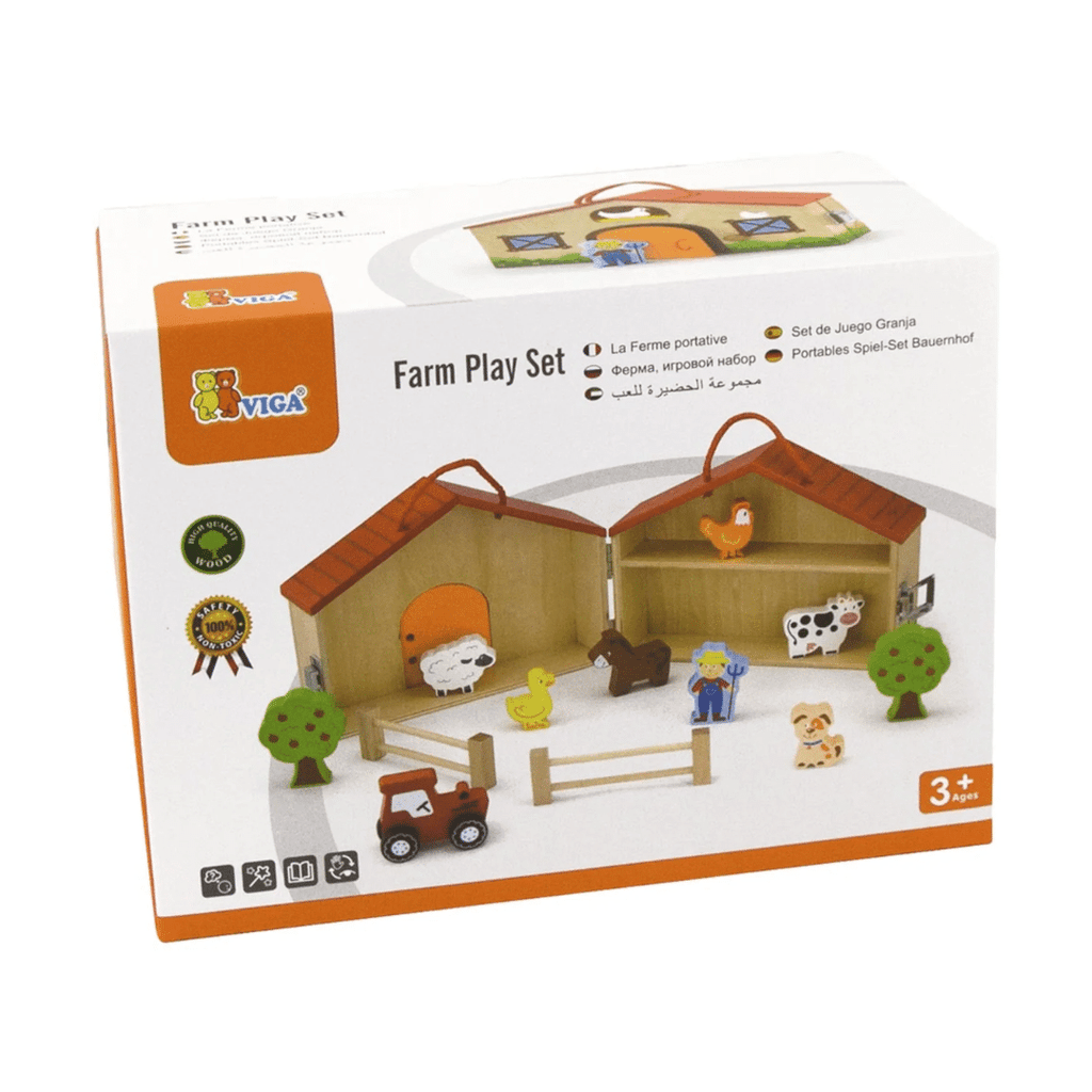 Viga Wooden Farm Barn Playset