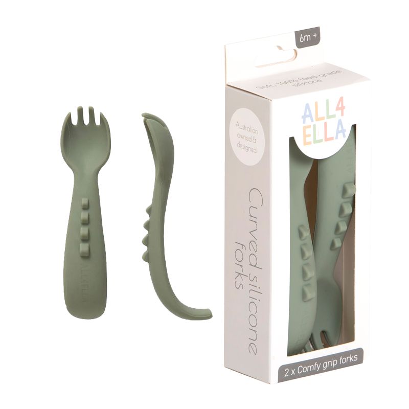 All4Ella Comfy Grip Silicone Forks - 2 pack