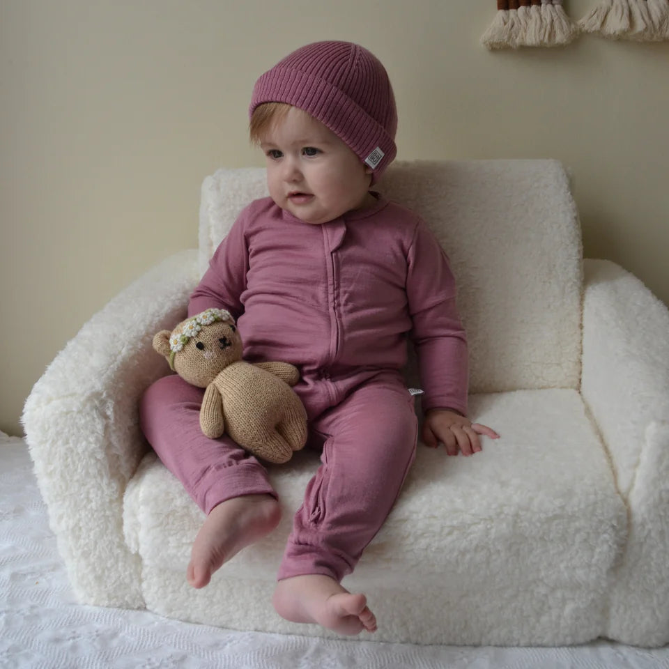 BaBu Merino Footless Onesie - Blossom