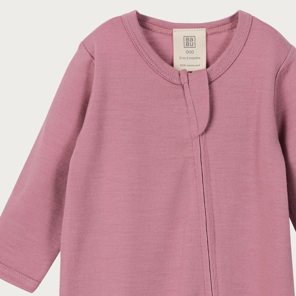 BaBu Merino Footless Onesie - Blossom