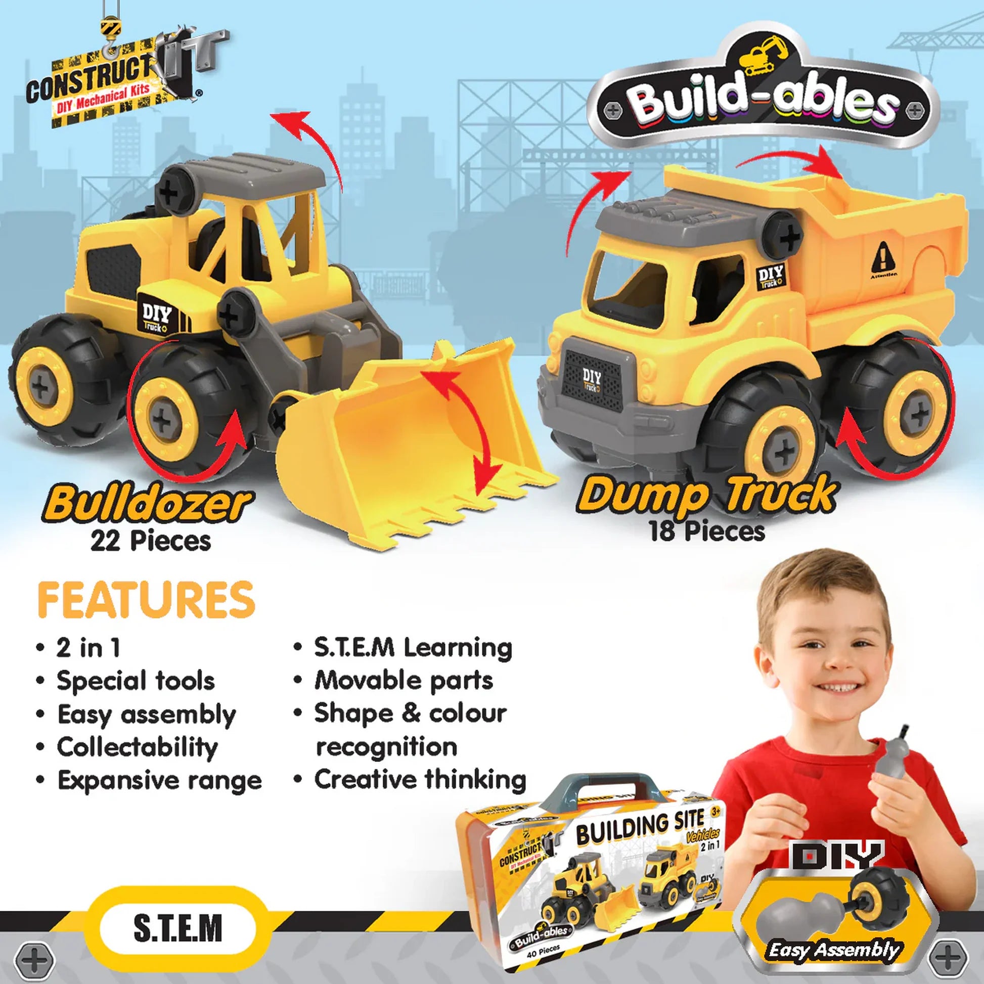 Build-ables Building Site Vehicles 2n1