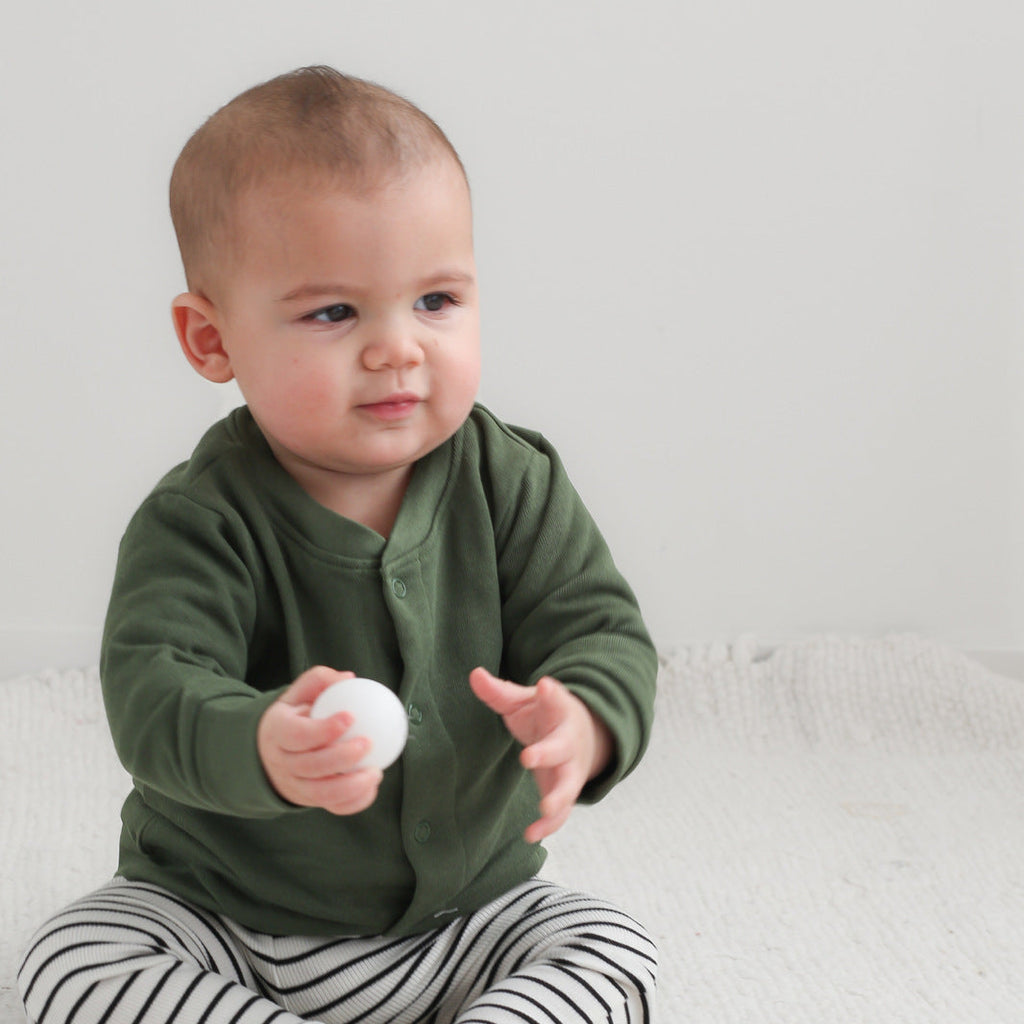 Burrow & Be Fleece Cardigan - Pine