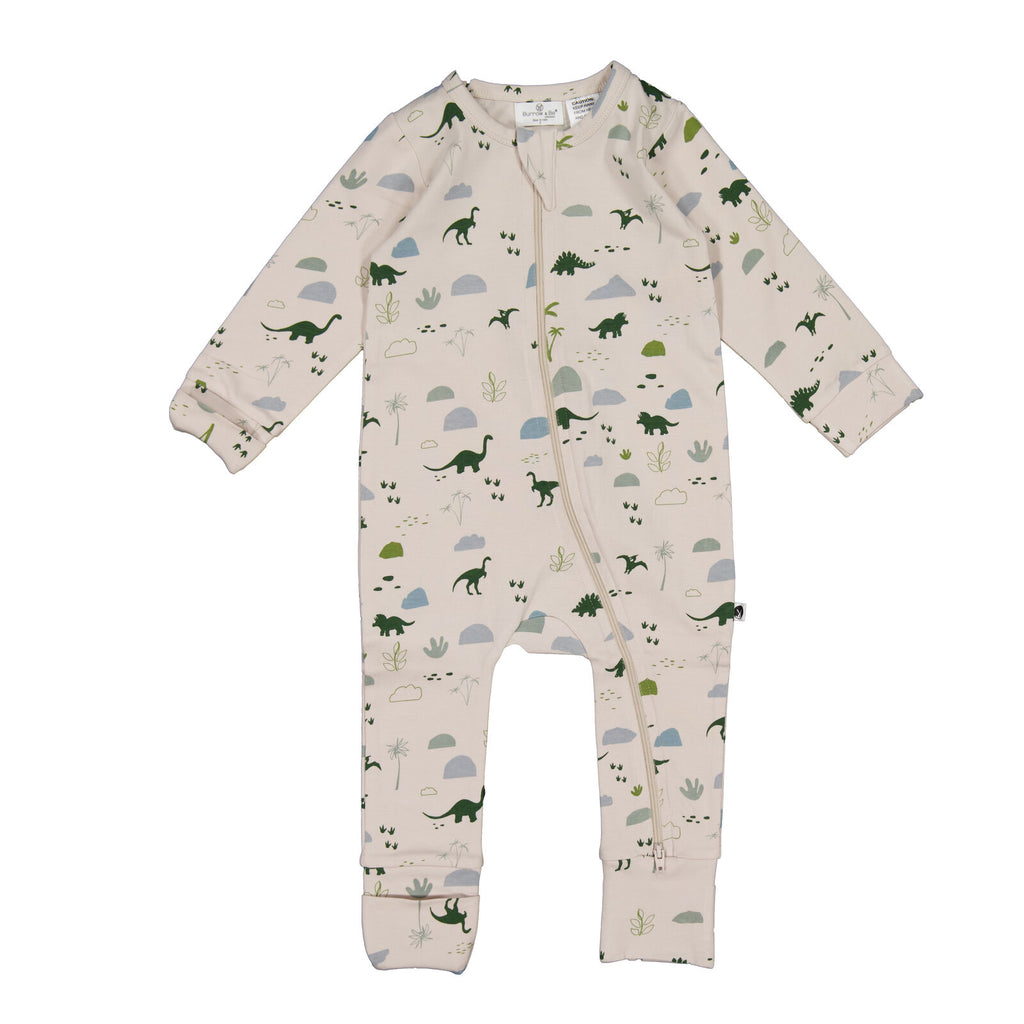 Burrow & Be Long Sleeve Zip Suit - Jurassic Roam