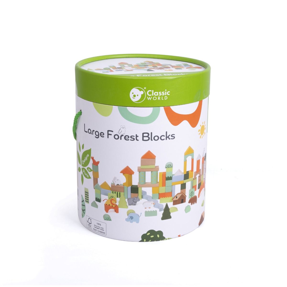 Classic World Wooden Forest Building Blocks - 100pcs