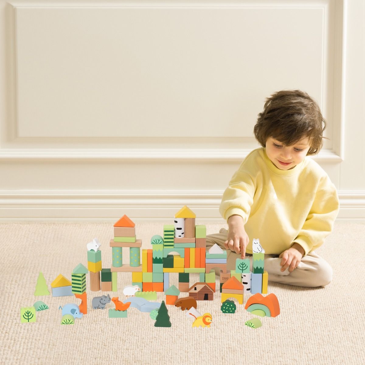 Classic World Wooden Forest Building Blocks - 100pcs