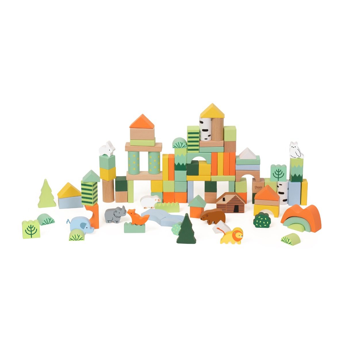 Classic World Wooden Forest Building Blocks - 100pcs