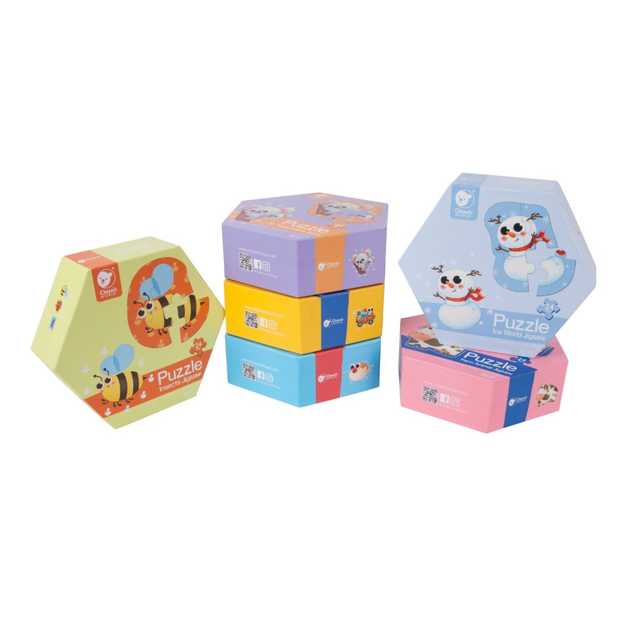 Classic World 4pc Learning Puzzles