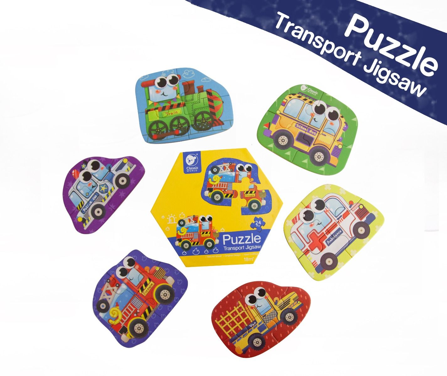 Classic World 4pc Learning Puzzles