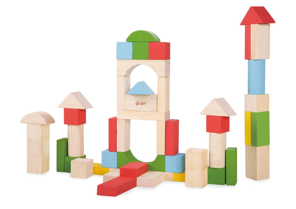 Classic World Wooden Building Blocks - 50pcs