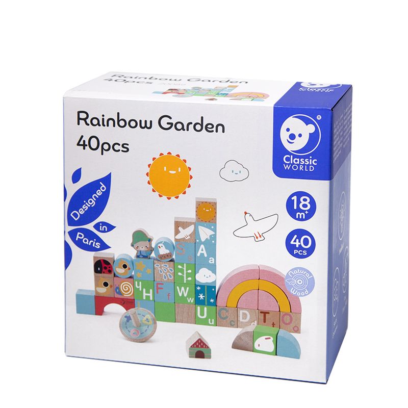Classic World Wooden Garden Blocks - 40pcs