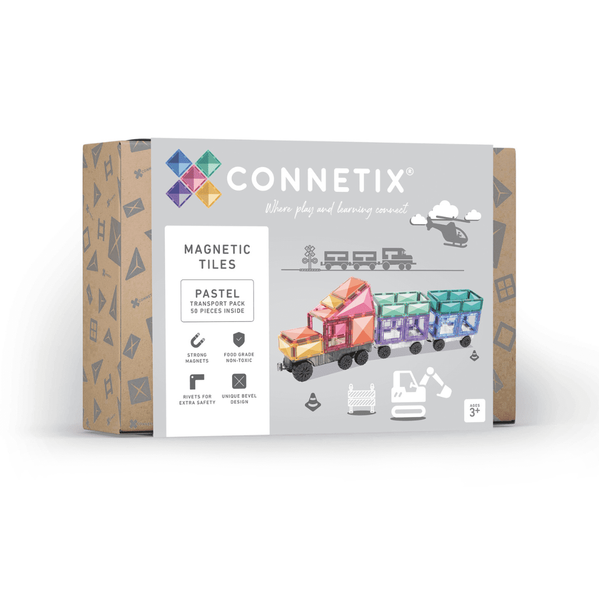 Connetix Pastel Transport Pack 50 pieces