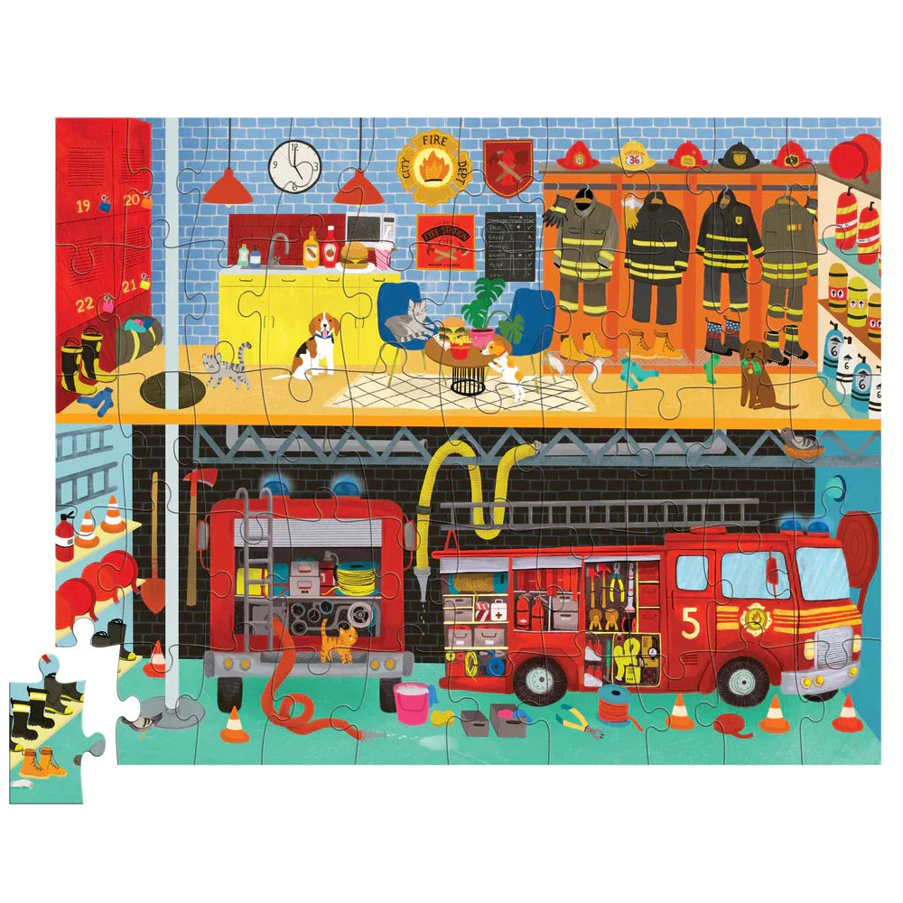 Crocodile Creek 50pc Flat House Puzzle - Fire Station