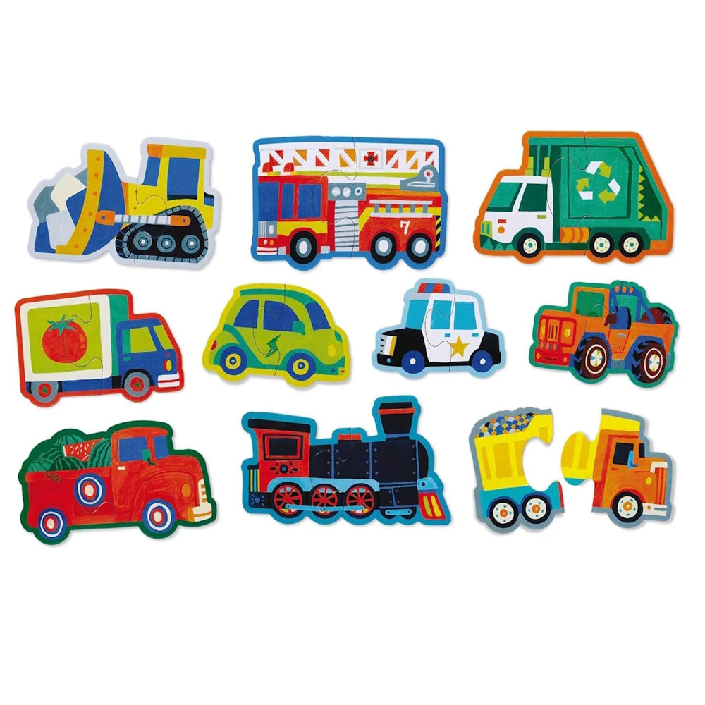 Crocodile Creek Let's Begin 2 Piece Puzzles - Vehicles