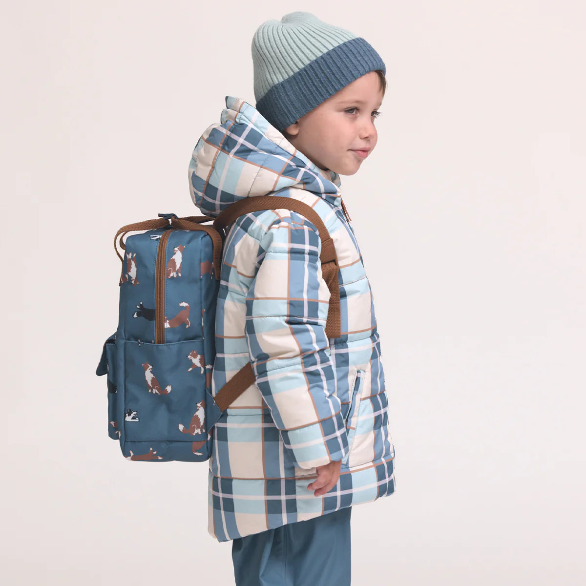 Crywolf Reversible Puffer Eco Jacket - Blue Plaid
