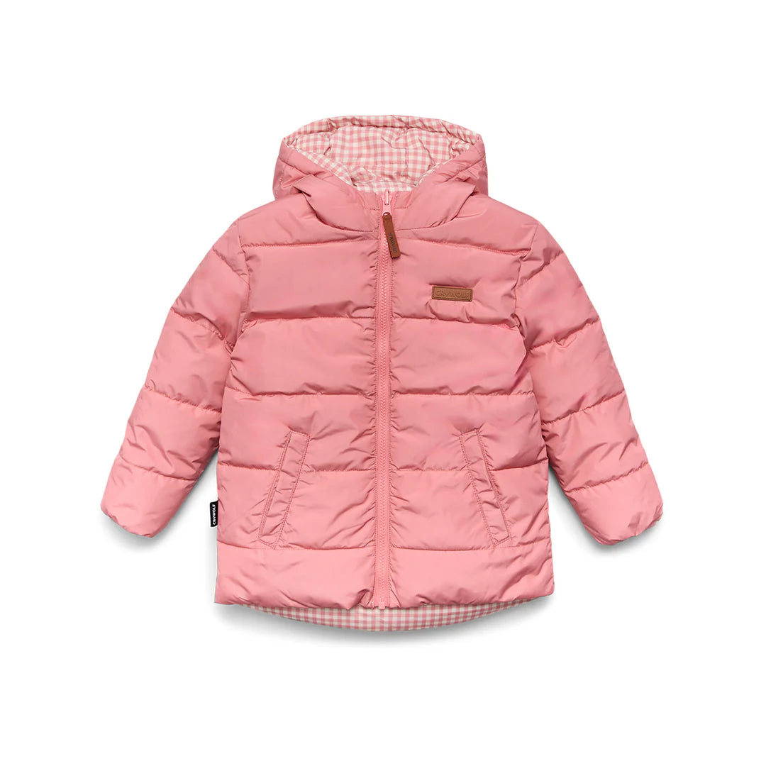 Crywolf Reversible Puffer Eco Jacket - Rose Gingham